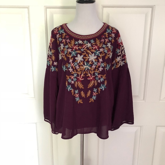 Printed Plum Blouse 6044